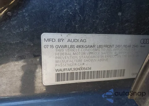 2016 Audi A4 2.0T Premium z USA, uszkodzony, nr VIN WAUFFAFL9GN005434